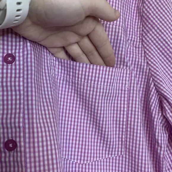 Camila Coelho Elliot Shirt Dress Gingham Check Pink Lilac White - Small - Picture 7 of 16